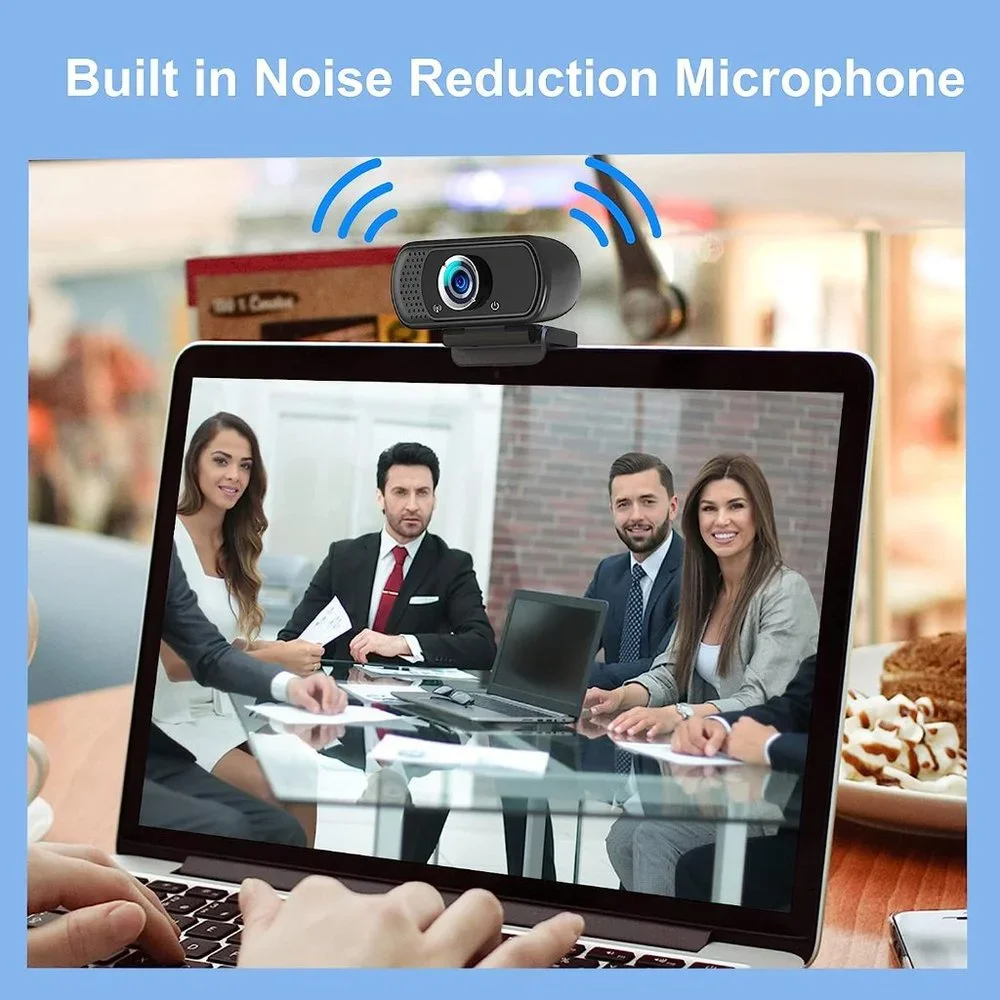 Hrayzan Webcam 1080p + Movo LV1-USB Lavalier Microphone for Computer